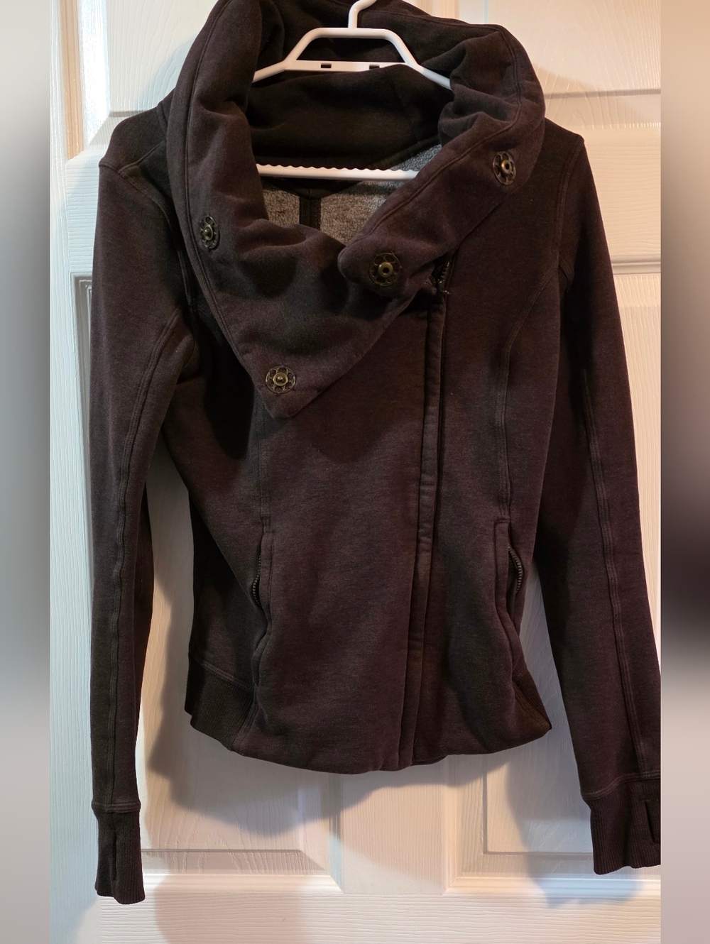 4/$97 Deal! lululemon Soft Wine Shade Unique Asymmetric Zip Hoodie